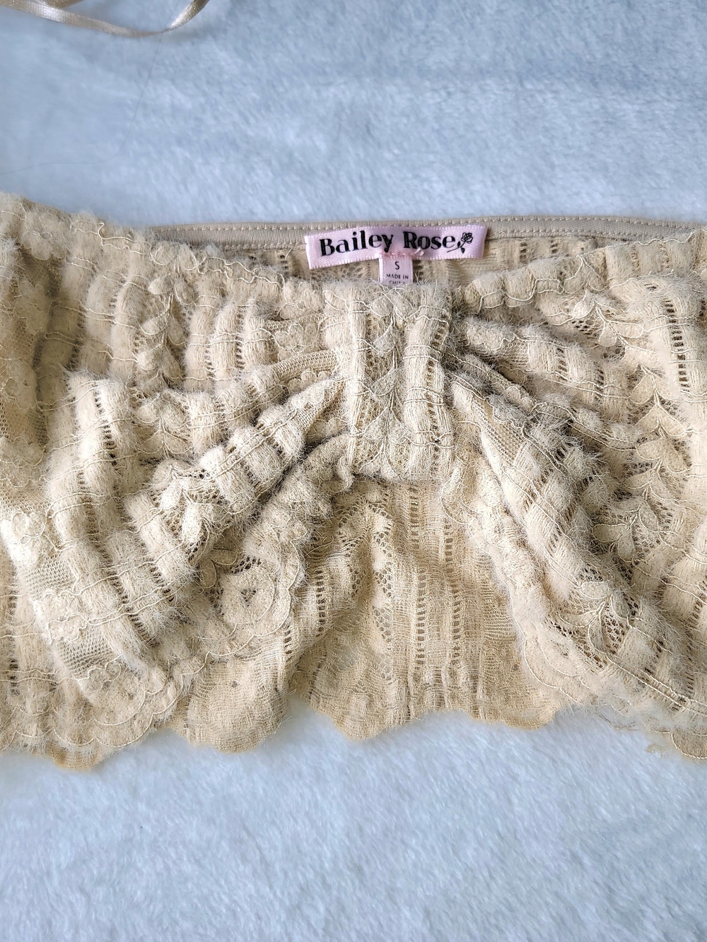 Bailey Rose Cream Lace Off-Shoulder Blouse